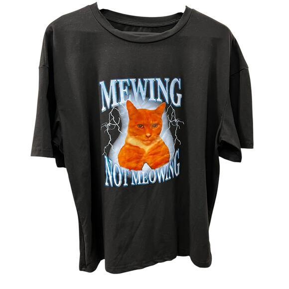 Unbranded black Ugly hideous Meow Not Meowing yellow tabby cat mom SZ L - Picture 1 of 3